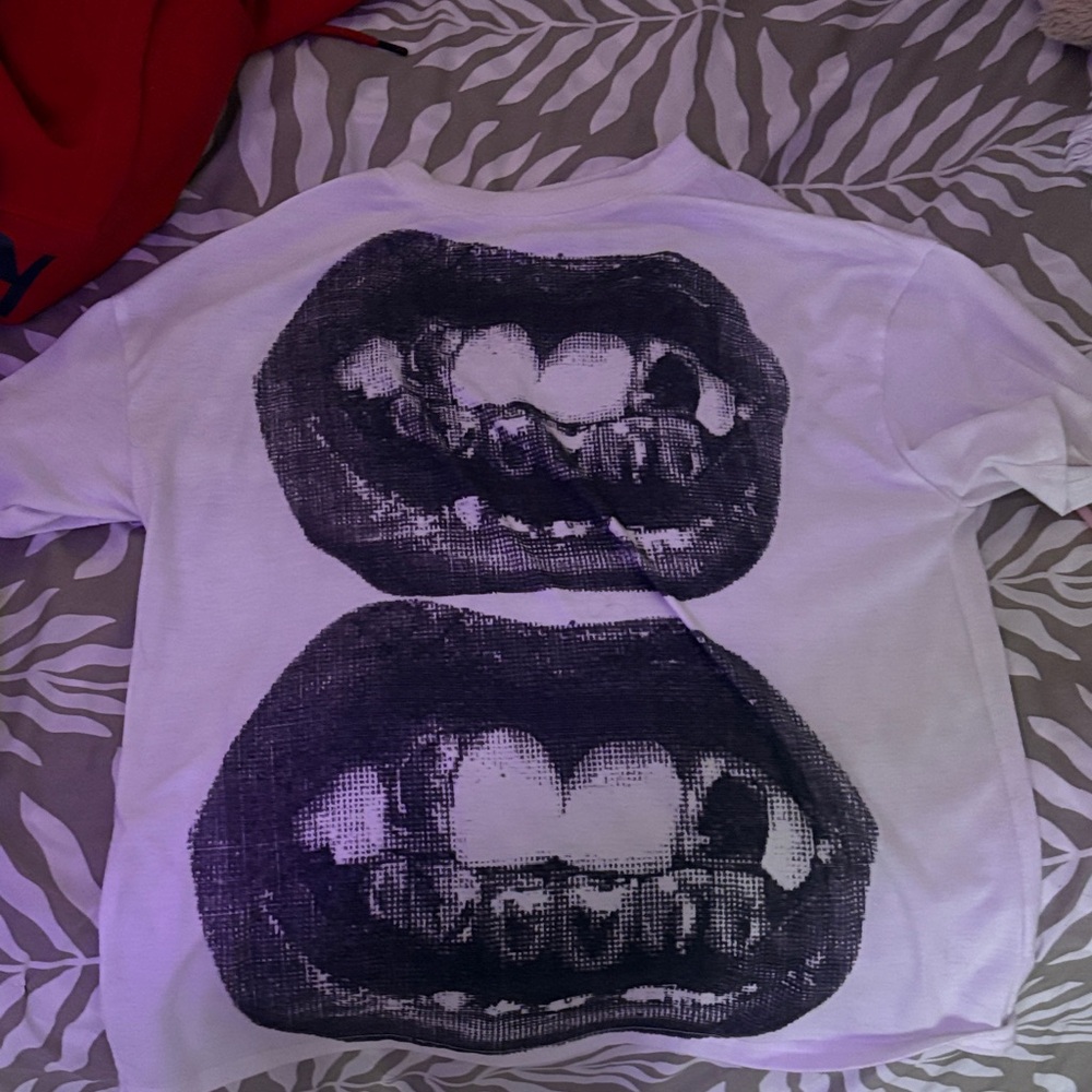 SHEIN White Tee with Bold Graphic Print